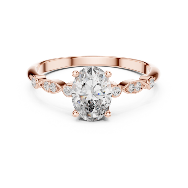Classic Round Solitaire Pave Engagement Ring